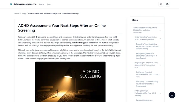 ADHD Assessment: Your Next Steps After an Online Screening