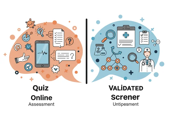 Visualizing contrast of casual quiz vs. valid screener