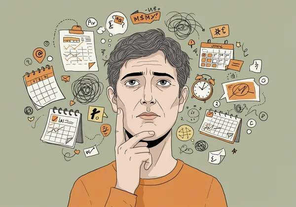 정리정돈과 정신적 혼란으로 힘들어하는 성인