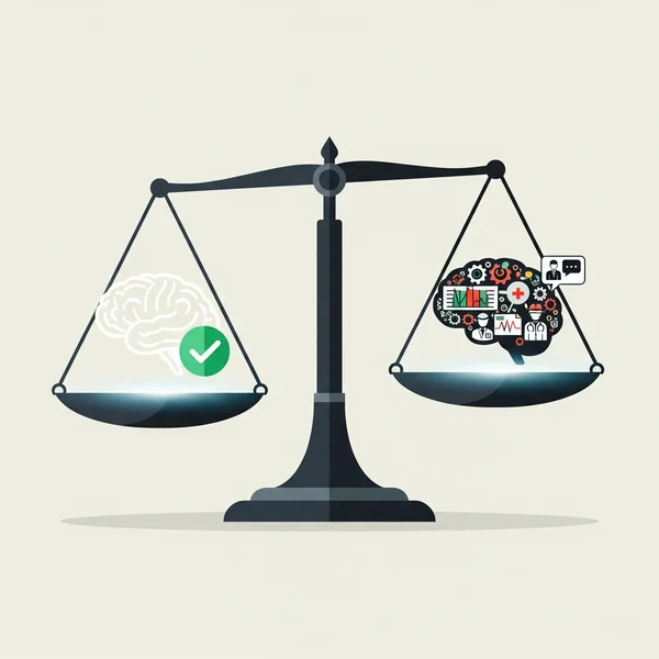 Scale comparing online vs professional ADHD assessment.