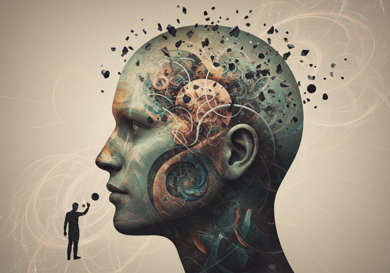 Abstract of adult mind with disorganization and focus issues.