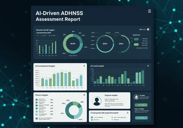 Screenshot of an AI-driven ADHD assessment report interface