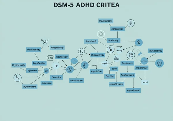 Abstract representation of DSM-5 diagnostic criteria for ADHD