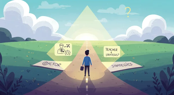 Person walking on a clear path with actionable insights